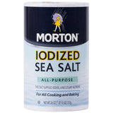 Morton All-Purpose Iodized Sea Salt 26 oz. - 12/Case