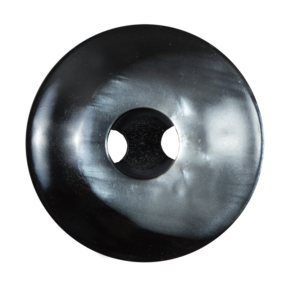 Italian Black and Silver Iridescent 2-Hole Button - 54L/34mm