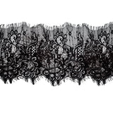 Italian Black and Brown Flocked Lace Trim - 8"
