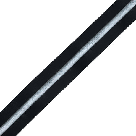 Italian Black and Metallic Silver Elastic Trim - 1.5"