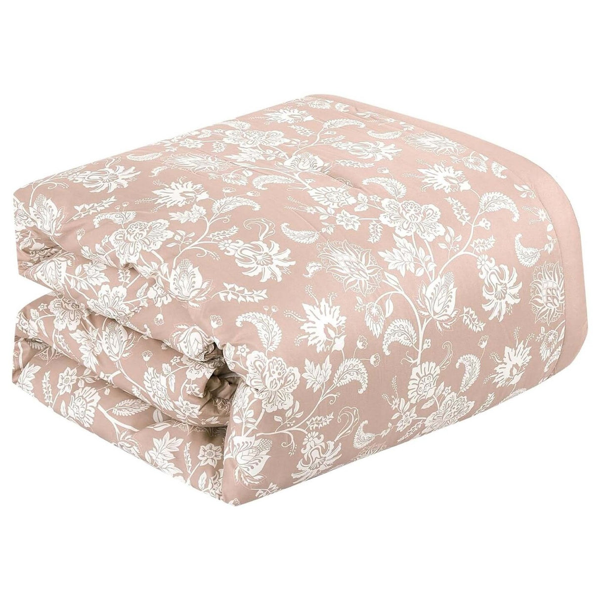 Flower Embroidery 7 Pieces Kabibe White Comforter Set