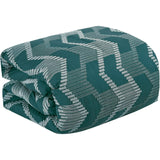 7 Pieces Kefira Teal Embroidery Comforter Set Breathable