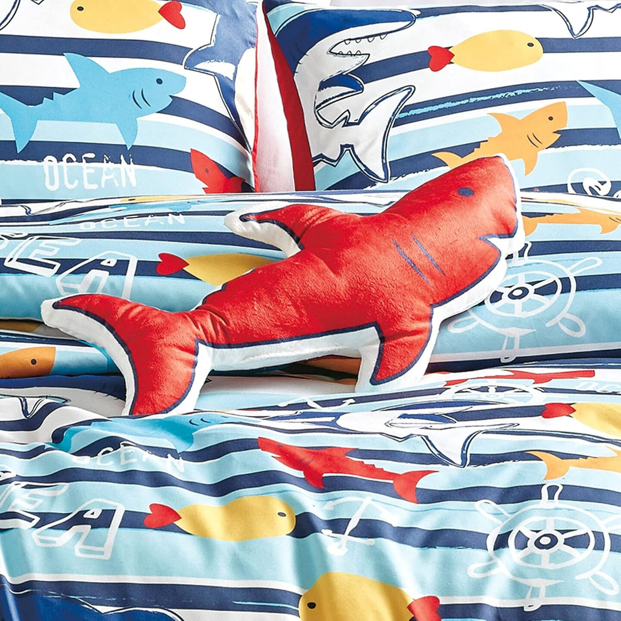 Kids Ocean Life Printed 4 Pieces Comforter Set