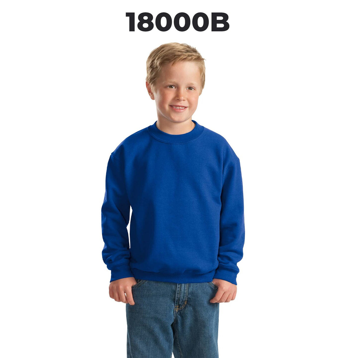 Gildan® Youth Heavy Blend Crewneck Long Sleeve Sweatshirt