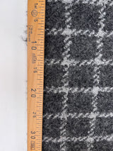 Virgin Wool Blend Bouclé Tweed Checked Gray