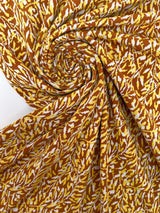 Polyamide Elastane Knit Abstract White Yellow Brown