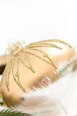 3.5" - 5.75" Glittered Ombre Gold & Clear Glass Ornament