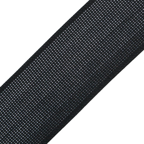 Italian Metallic Silver and Black Elastic - 1.75"
