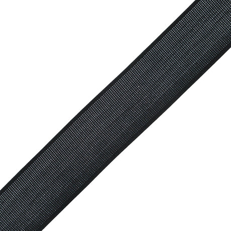 Italian Metallic Silver and Black Elastic - 1.75"