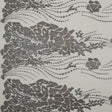 Metallic Silver and Beige Abstract Embroidery on Beige Mesh