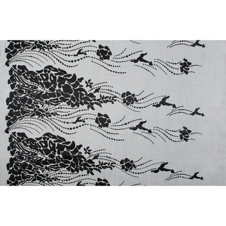 Black Abstract Embroidery on Black Mesh