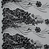 Black Abstract Embroidery on Black Mesh