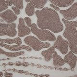 Metallic Mauve Abstract Embroidery on Pink Mesh