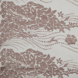 Metallic Mauve Abstract Embroidery on Pink Mesh