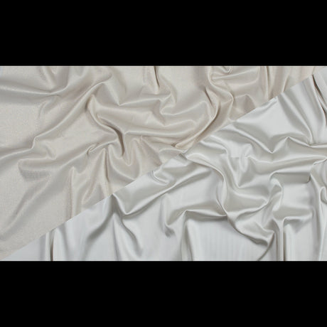 Brittani Metallic Gold and Off-White Stretch Two-Tone Satin