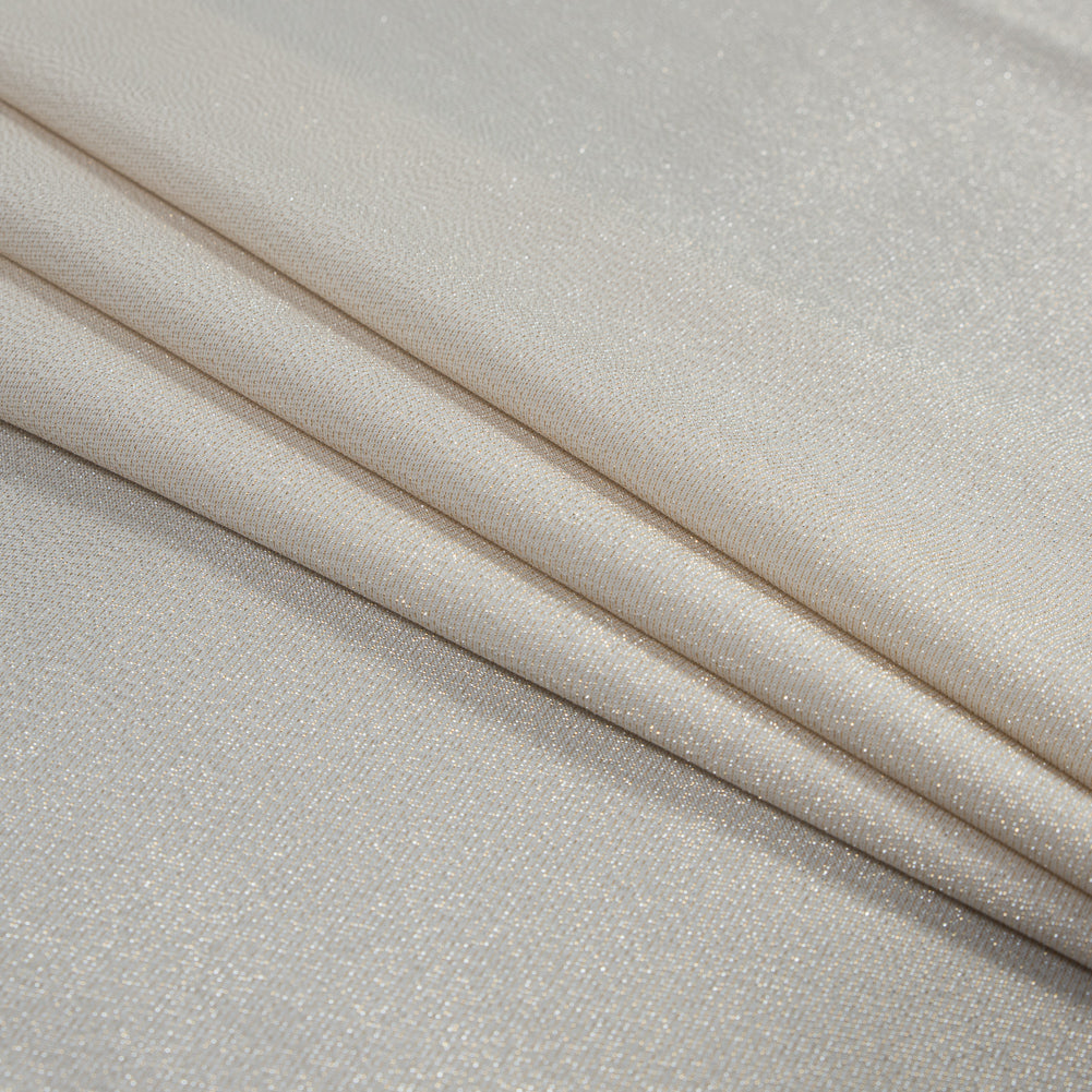 Brittani Metallic Gold and Off-White Stretch Two-Tone Satin