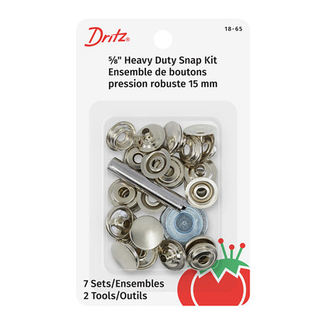 Dritz Heavy Duty Snap Fastener Kit with Tools - Nickel - 7 Sets