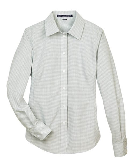 Devon & Jones Women's Crown Collection Micro Tattersall Woven Dress Shirt