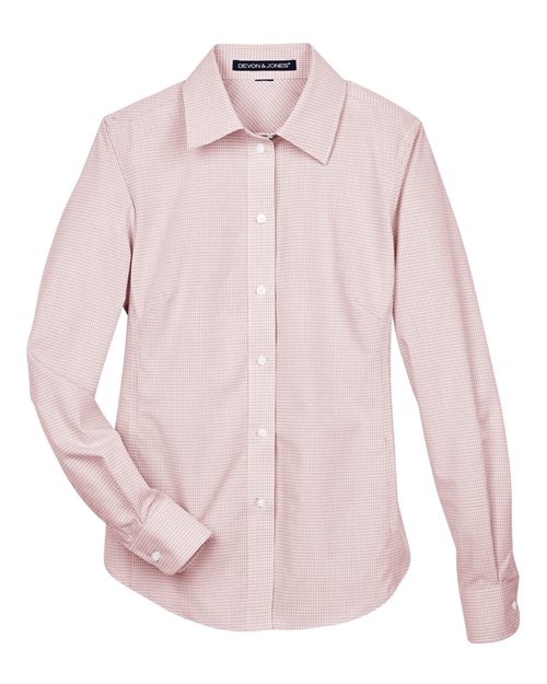 Devon & Jones Women's Crown Collection Micro Tattersall Woven Dress Shirt