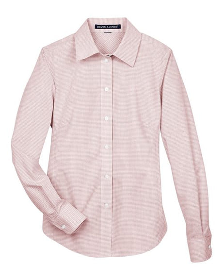 Devon & Jones Women's Crown Collection Micro Tattersall Woven Dress Shirt