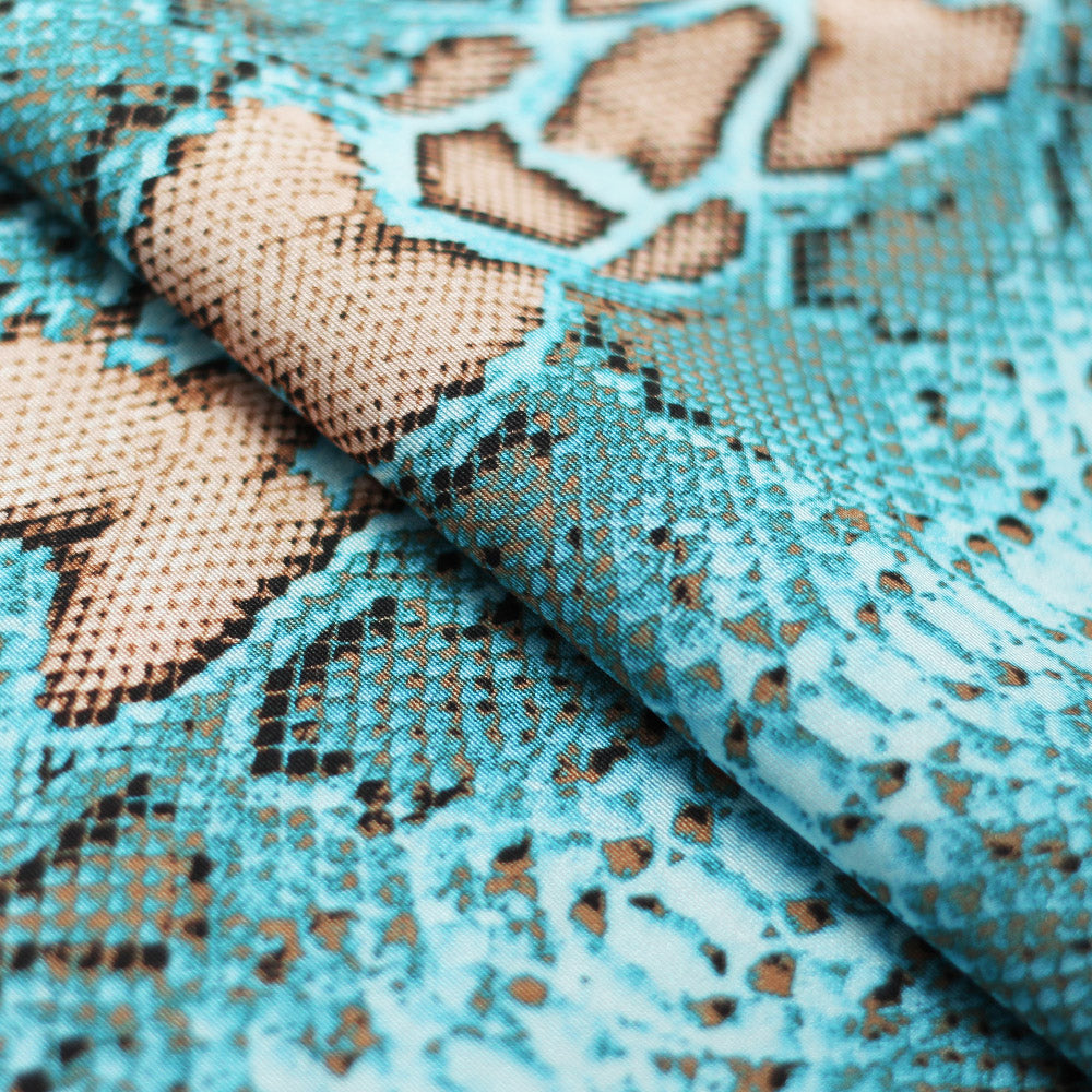 Snake Skin Polyester Spandex Fabric - Assorted Colors, Animal Snake Print, 58/60" Width (1 Yard)