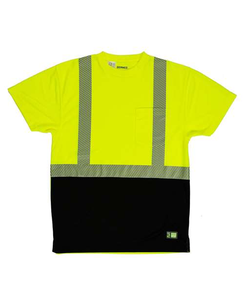 Berne Apparel Men's Hi-Vis Class 2 Color Blocked Pocket T-Shirt