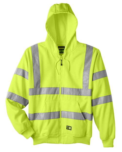 Berne Men's Hi-Vis Class 3 Lined Hooded Sweatshirt