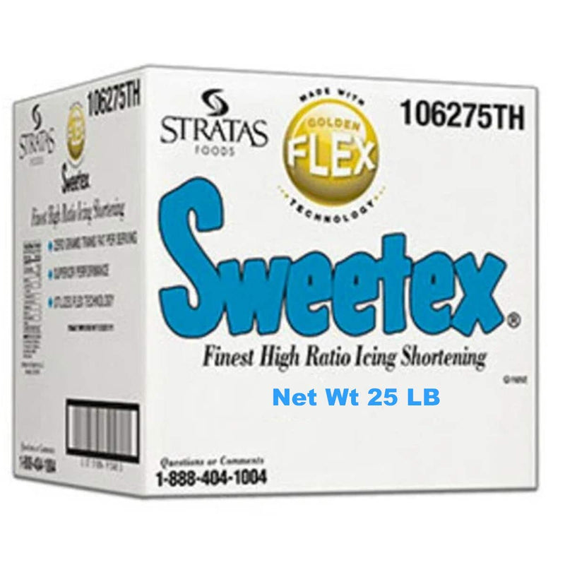 Sweetex 25 LB Golden Flex Icing Shortening High Ratio White Smooth Texture Trans Fat Free Base
