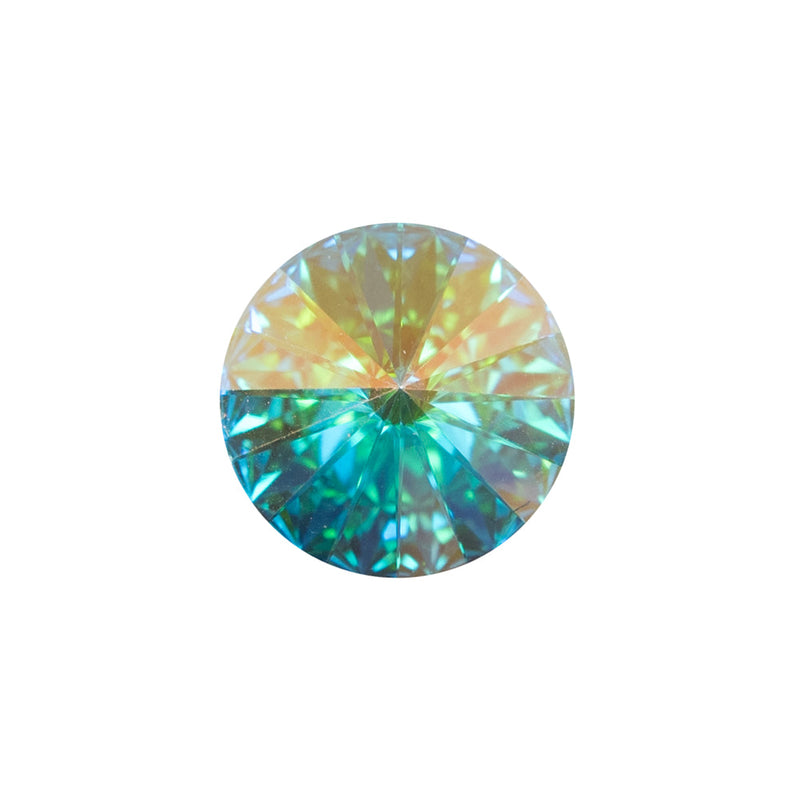 Swarovski Iridescent Crystal Shank Back Button - 28L/18mm