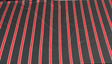 Black Soft Polyester Fabric - Red Stripes, 120" Width (1 Yard)