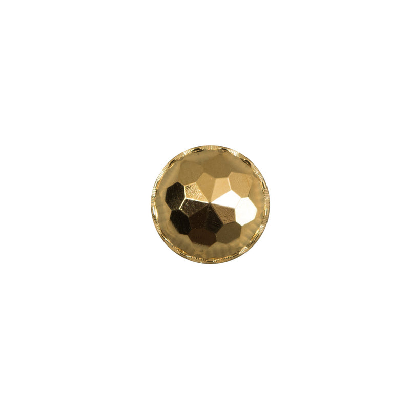 Italian Gold Plated Bevel-Cut Button - 18L/11.5mm