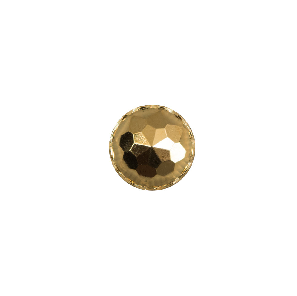 Italian Gold Plated Bevel-Cut Button - 18L/11.5mm