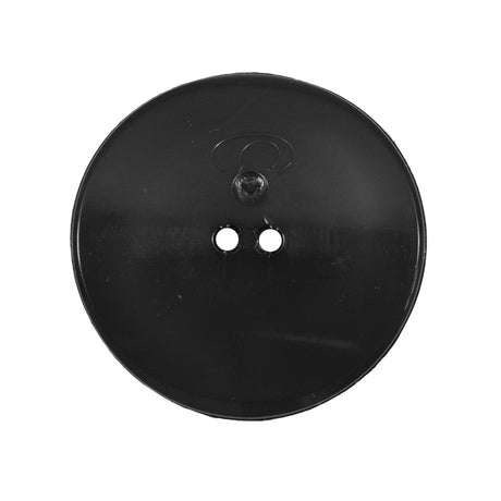 Italian Black Concaved Plastic 2-Hole - 44L/28mm