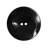 Italian Black Concaved Plastic 2-Hole - 44L/28mm
