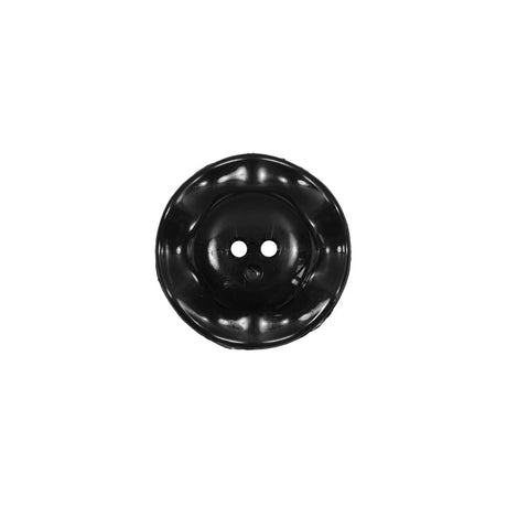 Italian Black Wavy Plastic 2-Hole - 24L/15mm