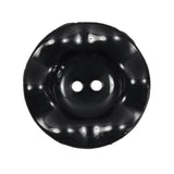 Italian Black Wavy Plastic 2-Hole - 44L/28mm