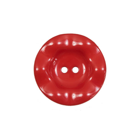 Italian Red Wavy Plastic 2-Hole - 36L/23mm