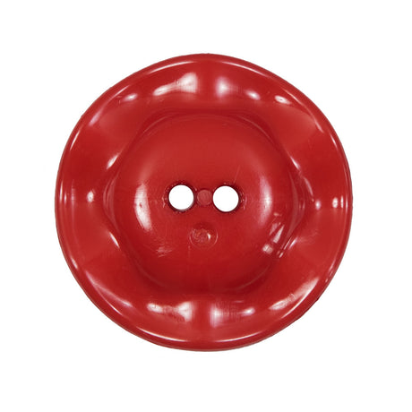 Italian Red Wavy Plastic 2-Hole - 44L/28mm
