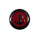 Italian Red and Navy Anchor Shank Back Button - 36L/23mm