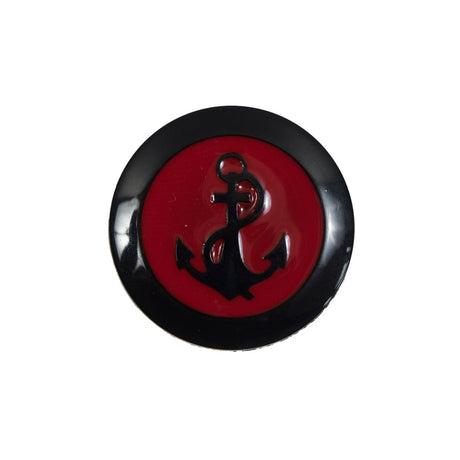 Italian Red and Navy Anchor Shank Back Button - 36L/23mm