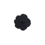 Italian Navy Flower Shank Back Button - 24L/15mm