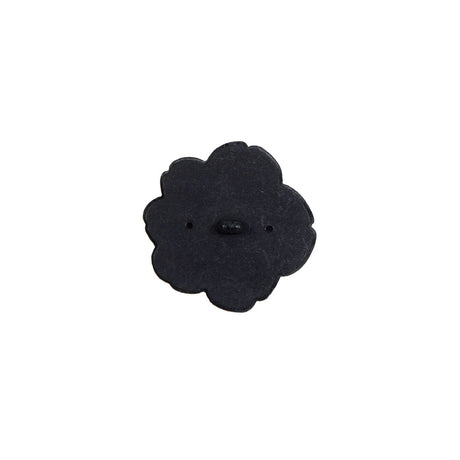 Italian Navy Flower Shank Back Button - 24L/15mm