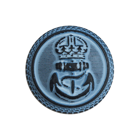 Italian Blue and Navy Anchor Shank Back Button - 40L/25.5mm
