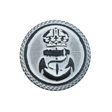 Italian White and Navy Anchor Shank Back Button - 40L/25.5mm