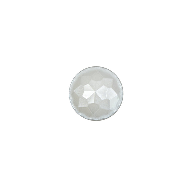 Italian White Plated Bevel-Cut Button - 18L/11.5mm