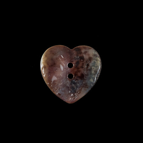 Italian Iridescent Heart-Shaped Shell Button - 32L/20mm