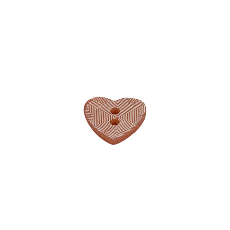 Italian Pink Heart-Shaped Shell Button - 18L/11.5mm