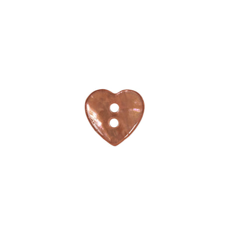 Italian Pink Heart-Shaped Shell Button - 18L/11.5mm