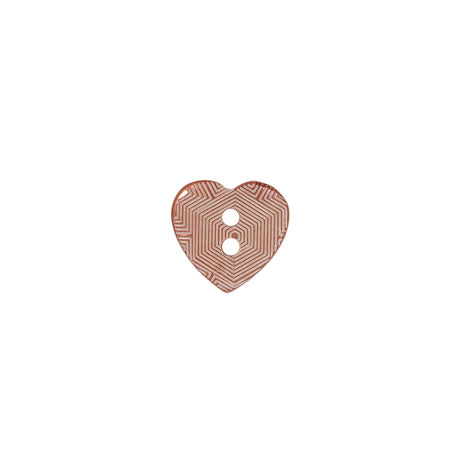 Italian Pink Heart-Shaped Shell Button - 18L/11.5mm