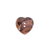 Italian Pink Heart-Shaped Shell Button - 24L/15mm